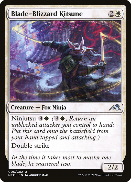 Blade-Blizzard Kitsune (NEO-005) [Kamigawa: Neon Dynasty] Foil MTG Single Wizards of the Coast