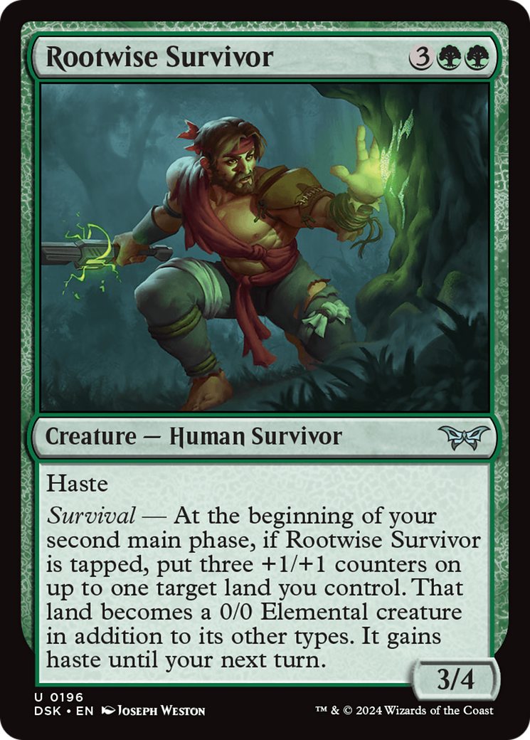 Rootwise Survivor (DSK-196) [Duskmourn: House of Horror] Foil MTG Single Wizards of the Coast