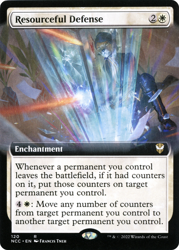 Resourceful Defense (NCC-120) [New Capenna Commander] (Extended Art) MTG Single Wizards of the Coast