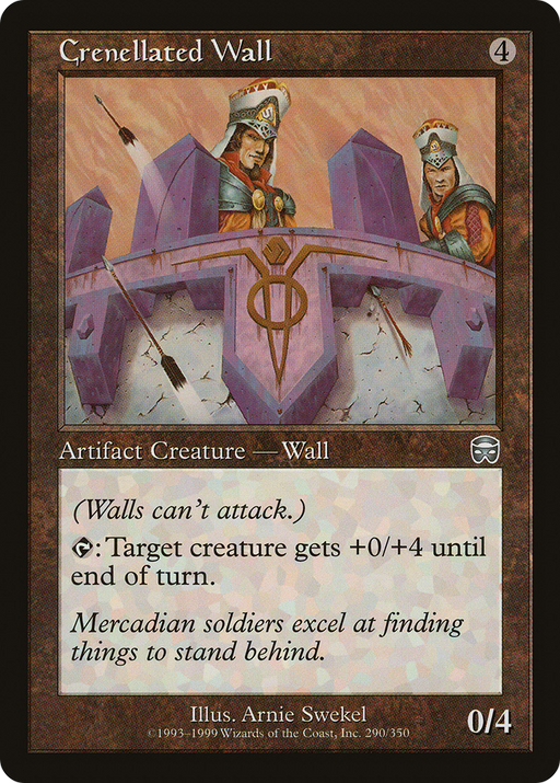 Crenellated Wall (MMQ-290) [Mercadian Masques] MTG Single Wizards of the Coast
