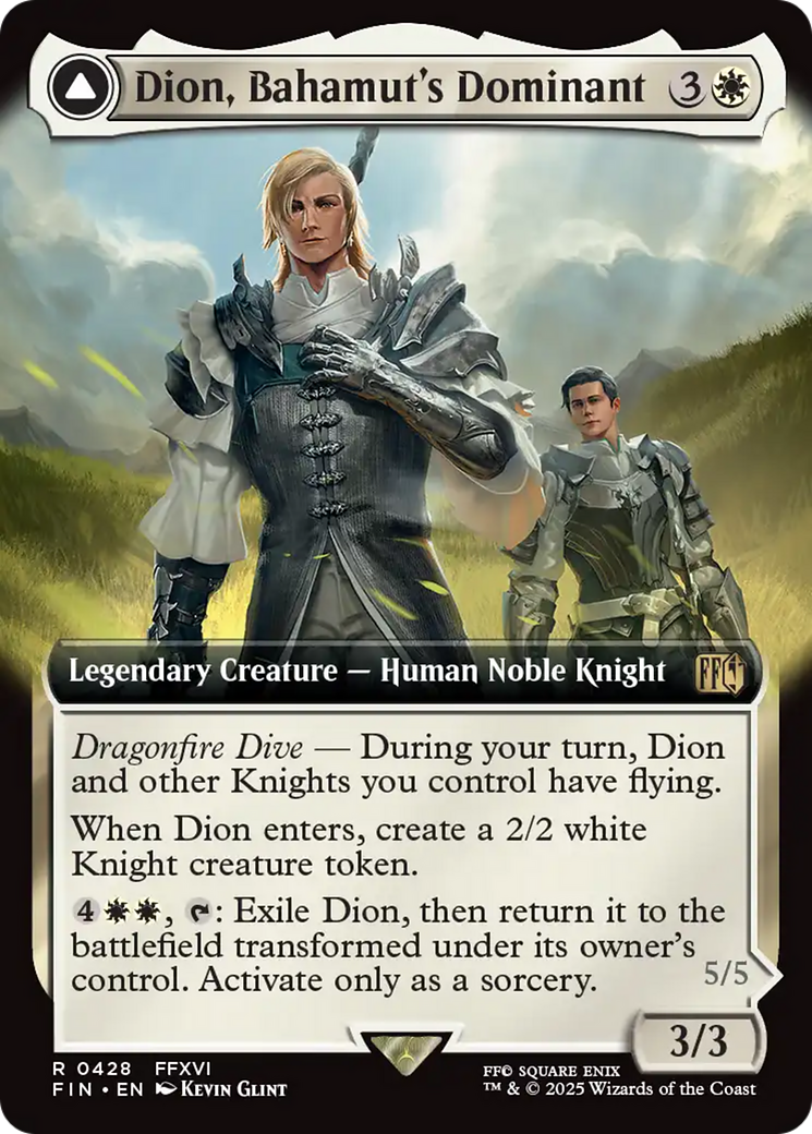 Dion, Bahamut's Dominant (FIN-428) [FINAL FANTASY] (Extended Art) Foil MTG Single Wizards of the Coast