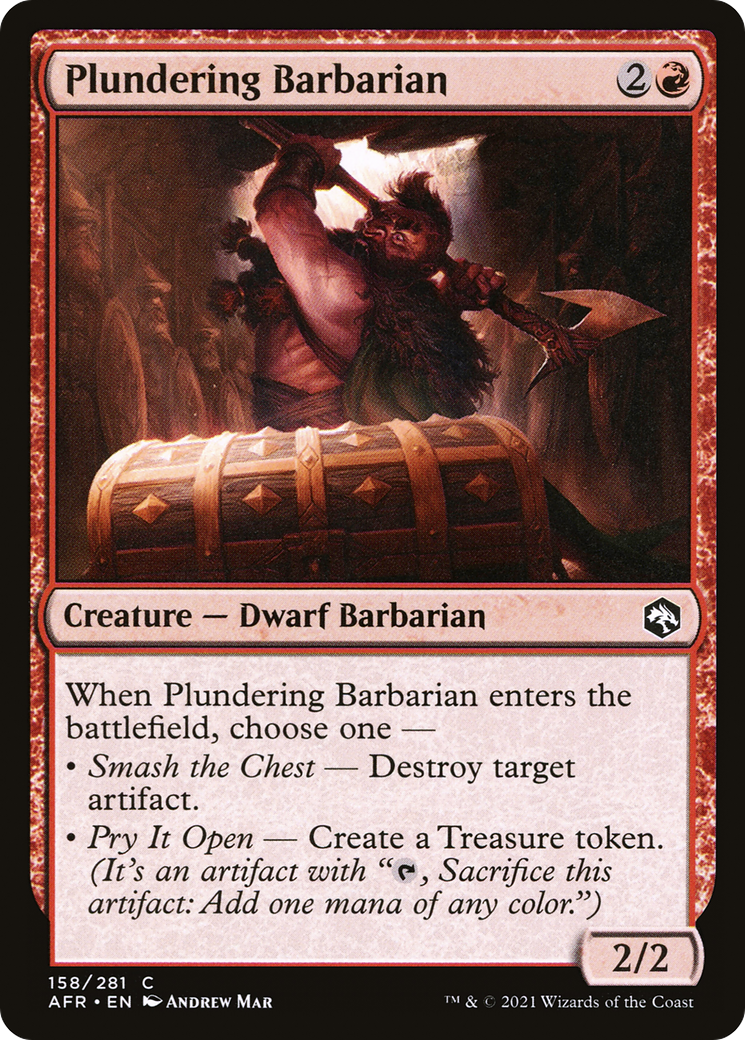 Plundering Barbarian (AFR-158) [Adventures in the Forgotten Realms] MTG Single Wizards of the Coast