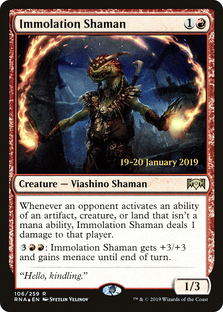 Immolation Shaman (PRE-106) [Ravnica Allegiance Promos] Foil MTG Single Wizards of the Coast