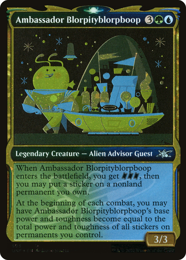 Ambassador Blorpityblorpboop (Galaxy Foil) (UNF-505) [Unfinity] (Showcase) Foil MTG Single Wizards of the Coast