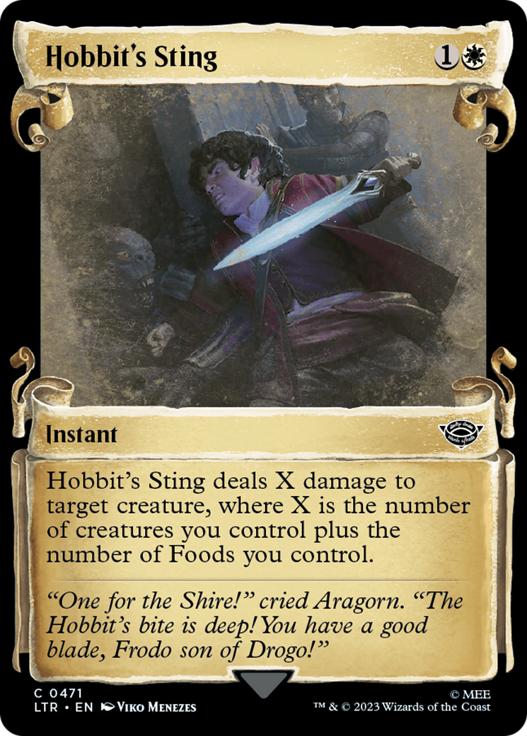 Hobbit's Sting (Showcase Scrolls) (LTR-471) [The Lord of the Rings: Tales of Middle-earth] (Showcase) MTG Single Wizards of the Coast