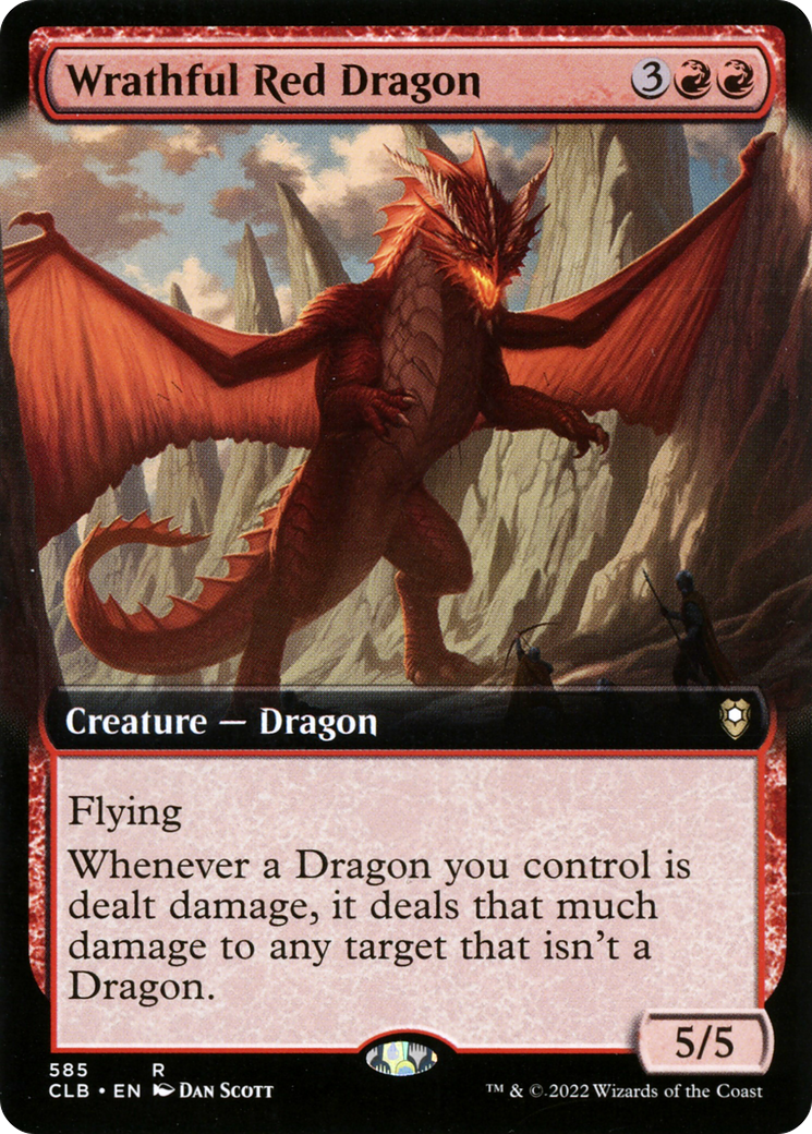 Wrathful Red Dragon (CLB-585) [Commander Legends: Battle for Baldur's Gate] (Extended Art) Foil MTG Single Wizards of the Coast
