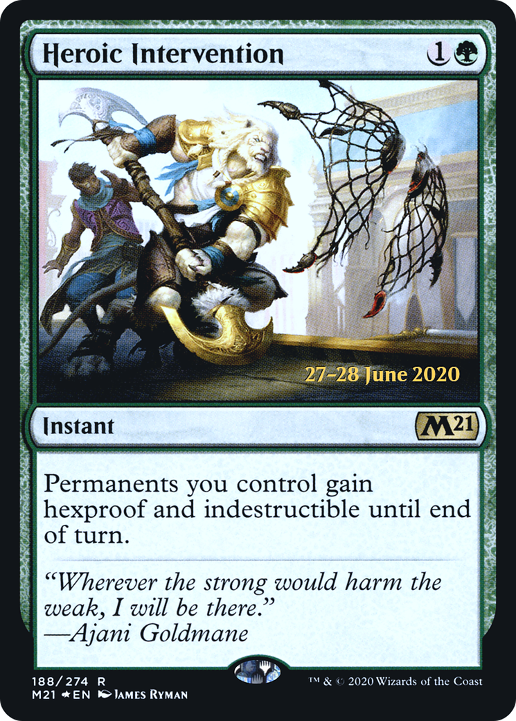 Heroic Intervention (M21) (PRE-188) [Core Set 2021 Promos] Foil MTG Single Wizards of the Coast