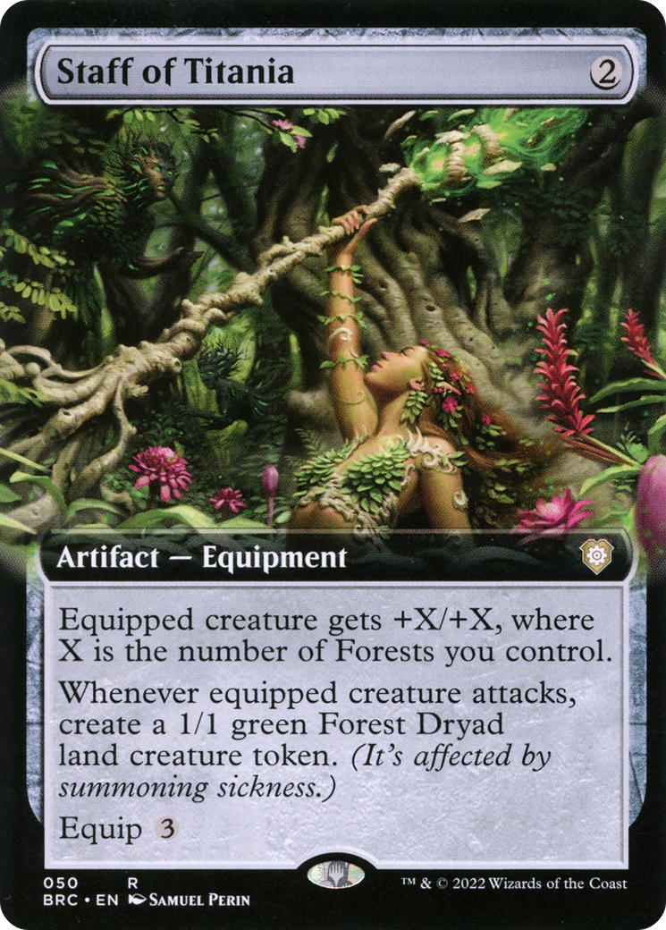 Staff of Titania (BRC-050) [The Brothers' War Commander] (Extended Art) Foil MTG Single Wizards of the Coast