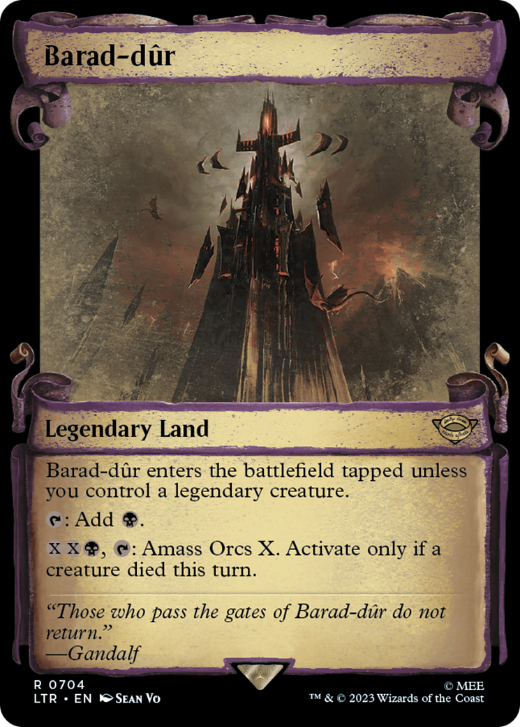 Barad-dur (Showcase Scrolls) (LTR-704) [The Lord of the Rings: Tales of Middle-earth] (Showcase) Foil MTG Single Wizards of the Coast