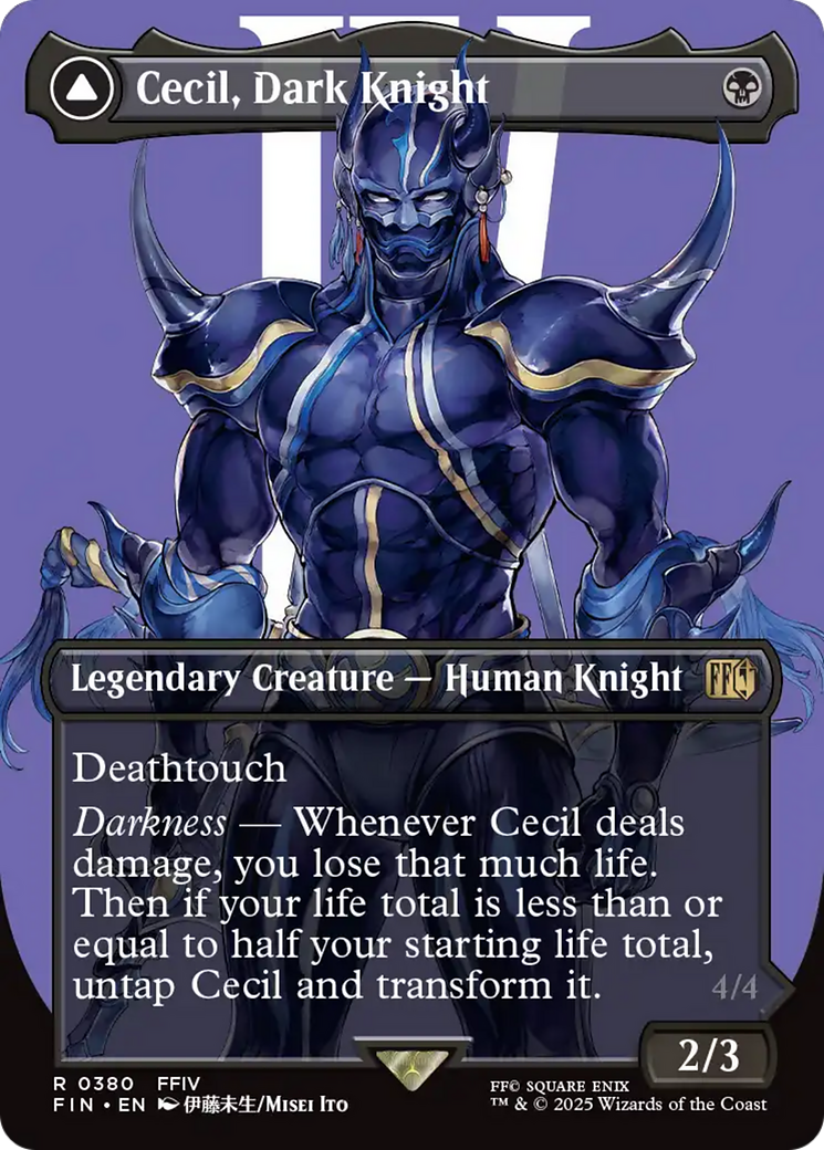 Cecil, Dark Knight (FIN-380) [FINAL FANTASY] (Borderless) Foil MTG Single Wizards of the Coast