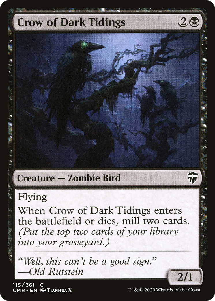 Crow of Dark Tidings (CMR-115) [Commander Legends] Foil MTG Single Wizards of the Coast