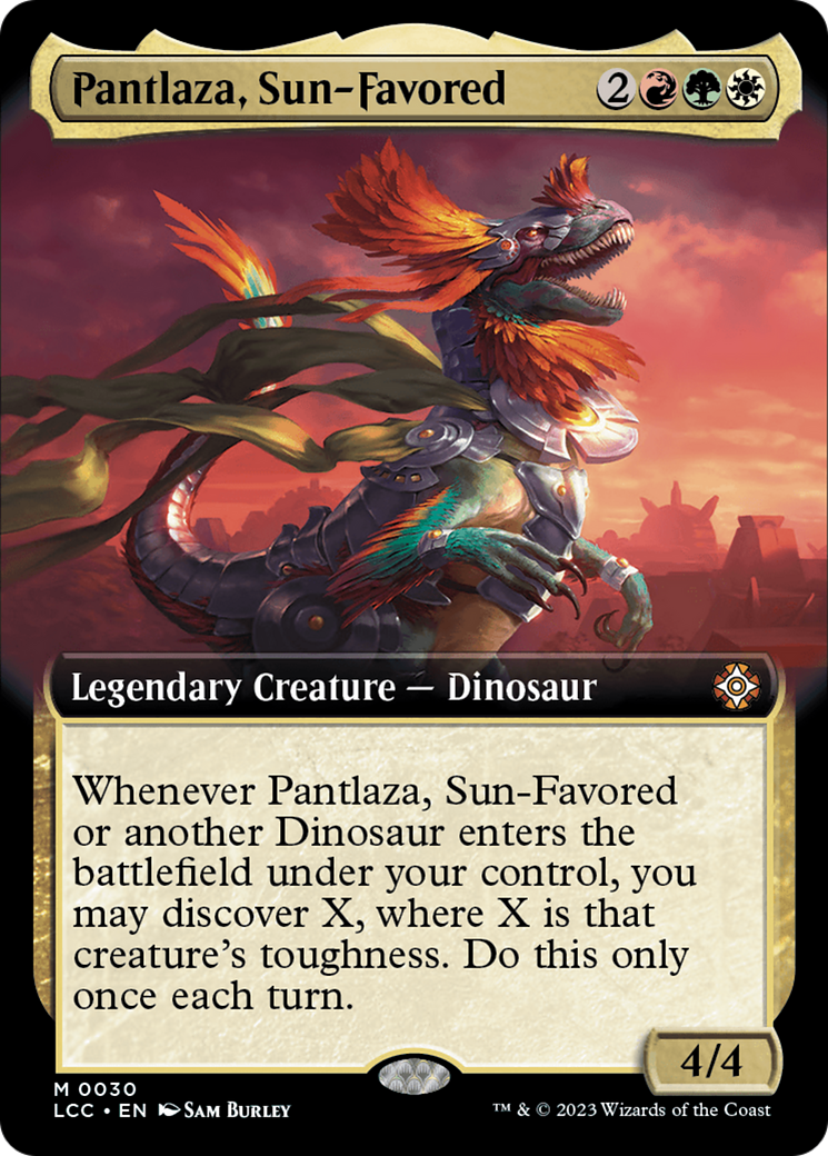 Pantlaza, Sun-Favored (LCC-030) [The Lost Caverns of Ixalan Commander] (Extended Art) Foil MTG Single Wizards of the Coast