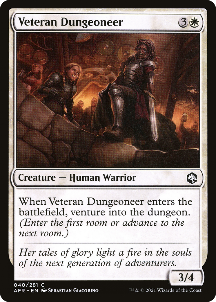 Veteran Dungeoneer (AFR-040) [Adventures in the Forgotten Realms] Foil MTG Single Wizards of the Coast
