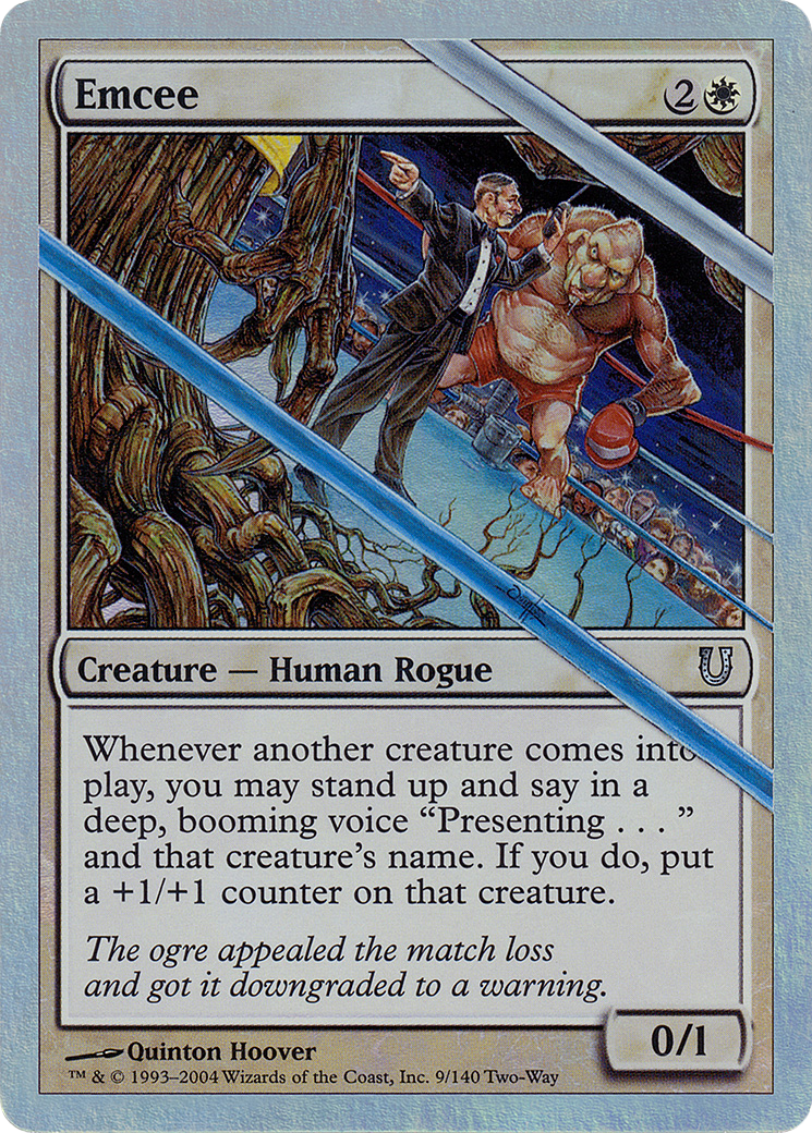 Emcee (Alternate Foil) (UNH-009) [Unhinged] Foil MTG Single Wizards of the Coast