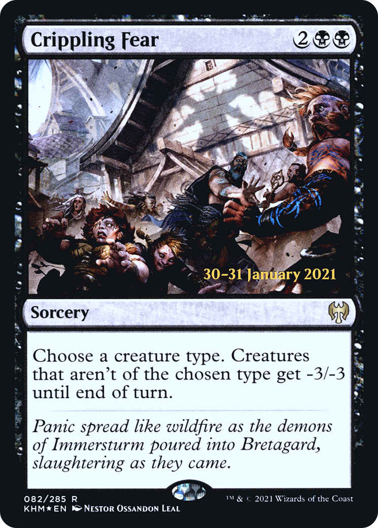 Crippling Fear (PRE-082) [Kaldheim Promos] Foil MTG Single Wizards of the Coast