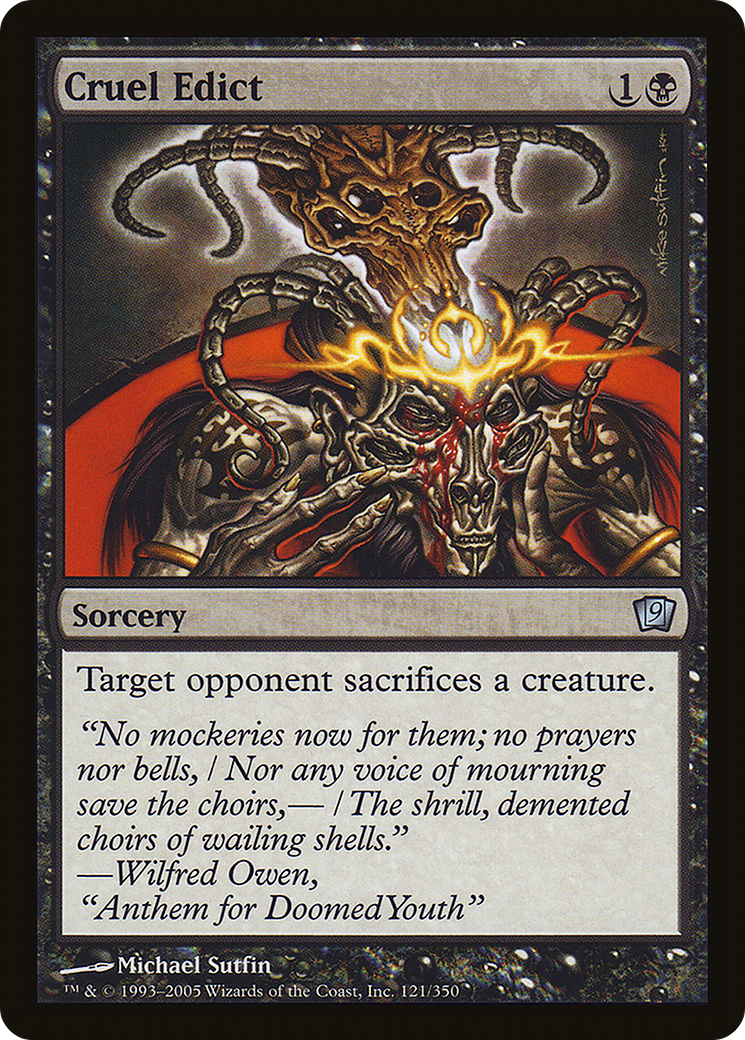 Cruel Edict (9ED-121) [9th Edition] Foil MTG Single Wizards of the Coast