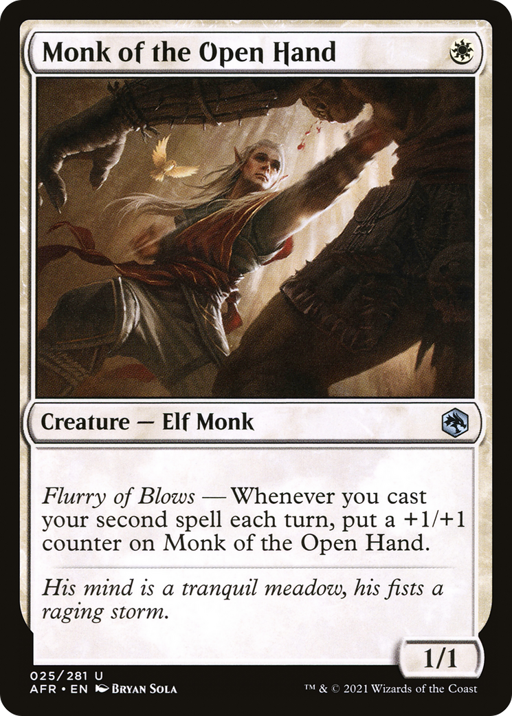 Monk of the Open Hand (AFR-025) [Adventures in the Forgotten Realms] MTG Single Wizards of the Coast