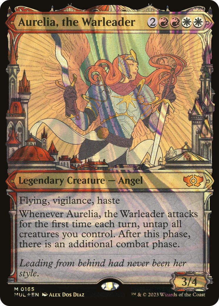 Aurelia, the Warleader (Halo Foil) (MUL-165) [Multiverse Legends] (Showcase) Foil MTG Single Wizards of the Coast