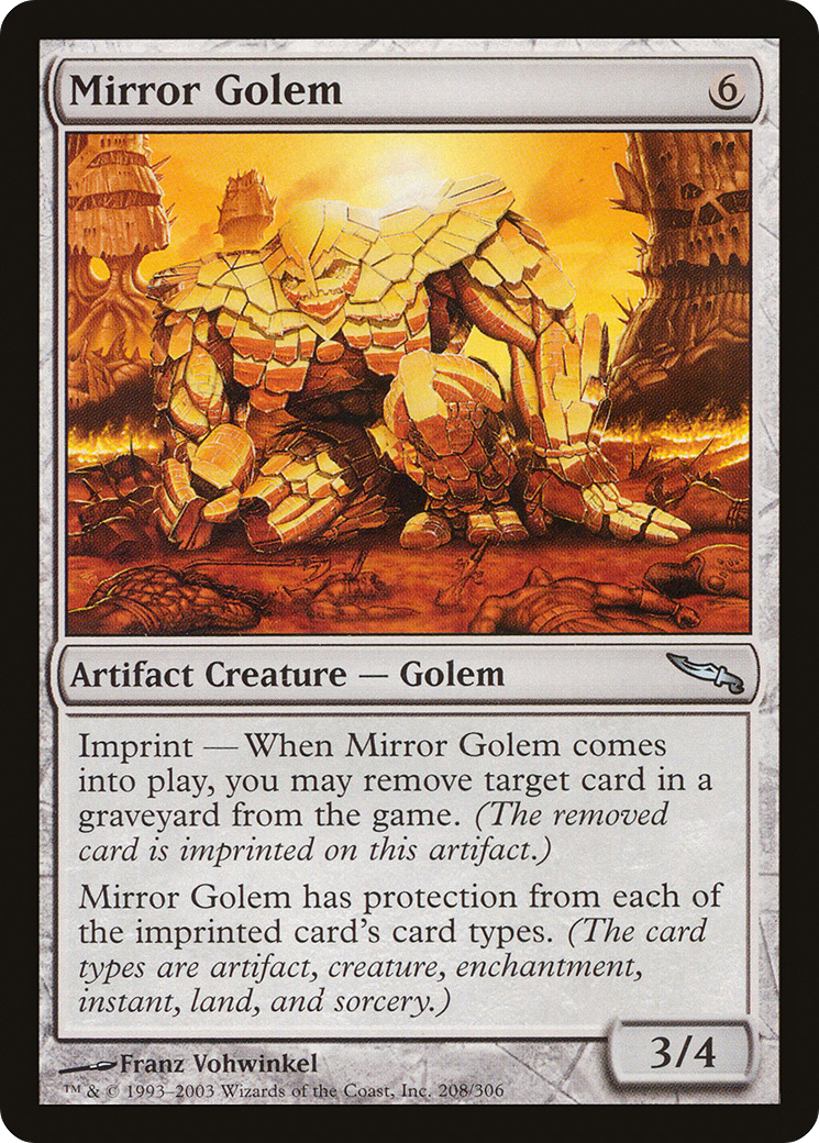 Mirror Golem (MRD-208) [Mirrodin] Foil MTG Single Wizards of the Coast
