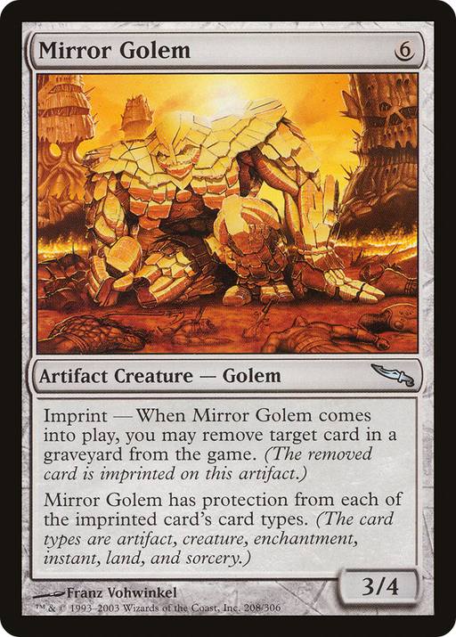Mirror Golem (MRD-208) [Mirrodin] MTG Single Wizards of the Coast