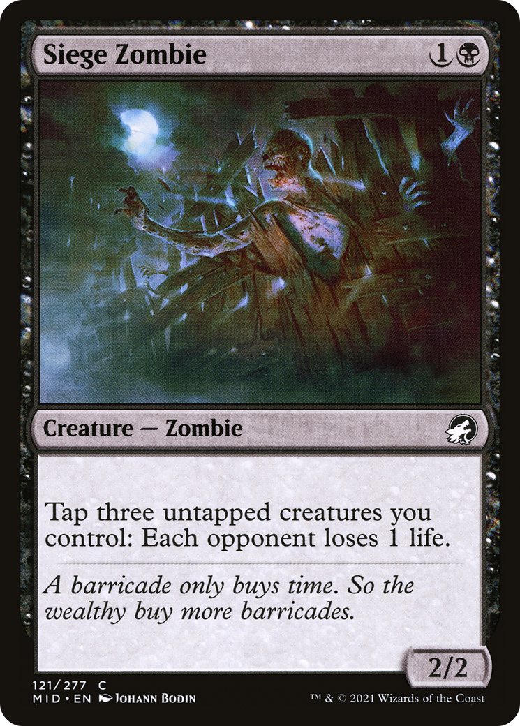 Siege Zombie (MID-121) [Innistrad: Midnight Hunt] MTG Single Wizards of the Coast