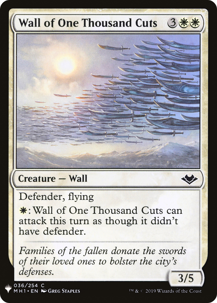 Wall of One Thousand Cuts (LIST-MH1-36) [Mystery Booster] The List MTG Single Wizards of the Coast