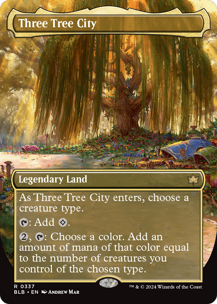 Three Tree City (0337) (BLB-337) [Bloomburrow] (Borderless) Foil MTG Single Wizards of the Coast