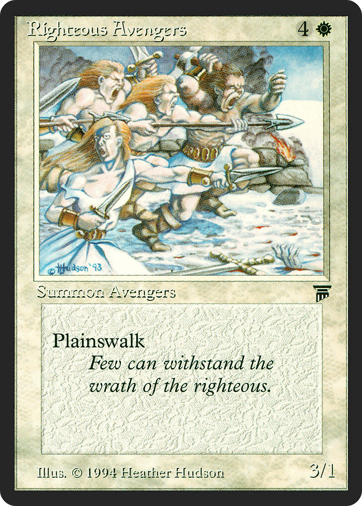 Righteous Avengers (LEG-034) [Oldschool] Legends MTG Single Wizards of the Coast