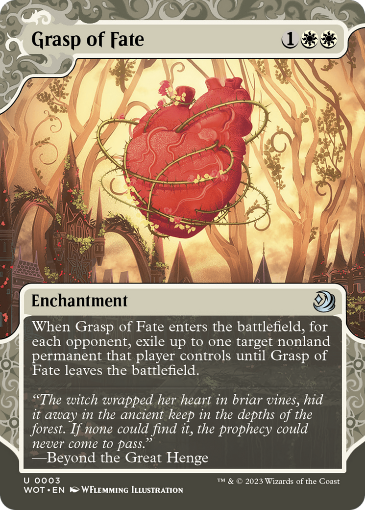Grasp of Fate (WOT-003) [Wilds of Eldraine: Enchanting Tales] (Showcase) (Borderless) Foil MTG Single Wizards of the Coast