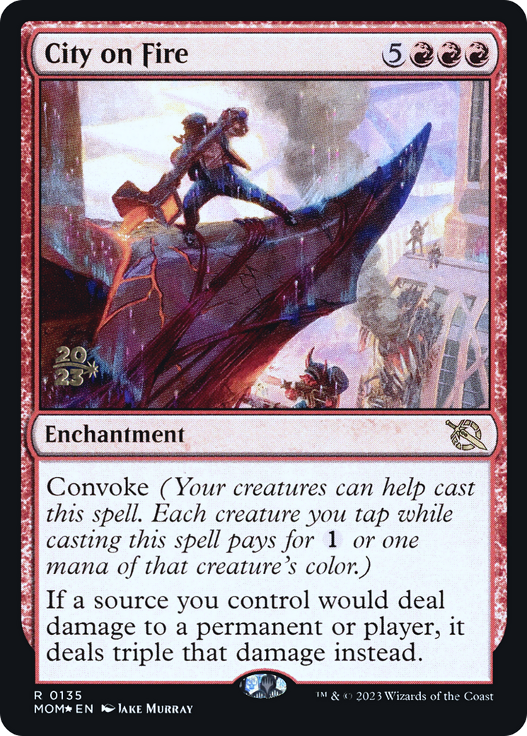 City on Fire (PRE-135) [March of the Machine Promos] Foil MTG Single Wizards of the Coast