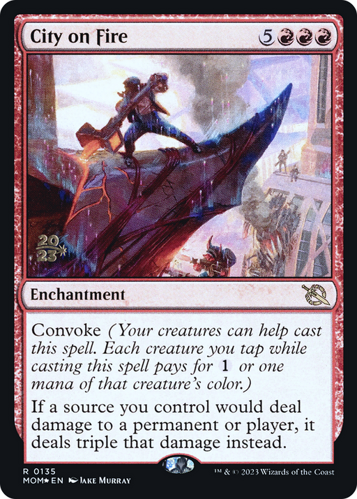 City on Fire (PRE-135) [March of the Machine Promos] Foil MTG Single Wizards of the Coast