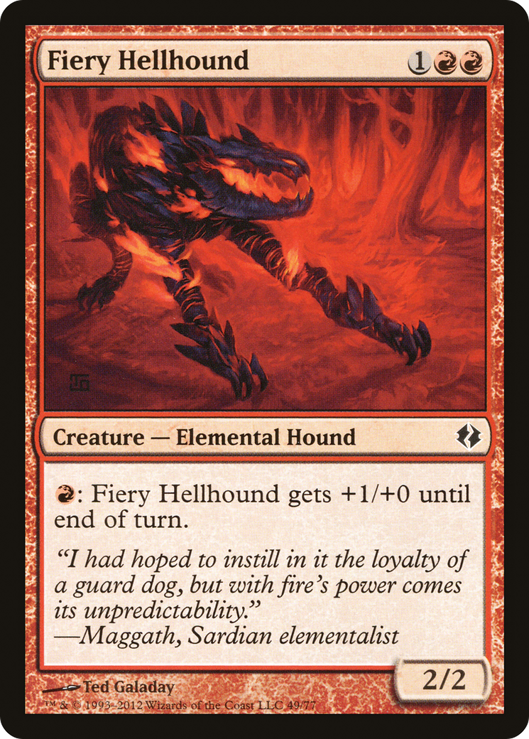 Fiery Hellhound (DDI-049) [Misc] Duel Decks: Venser vs. Koth MTG Single Wizards of the Coast