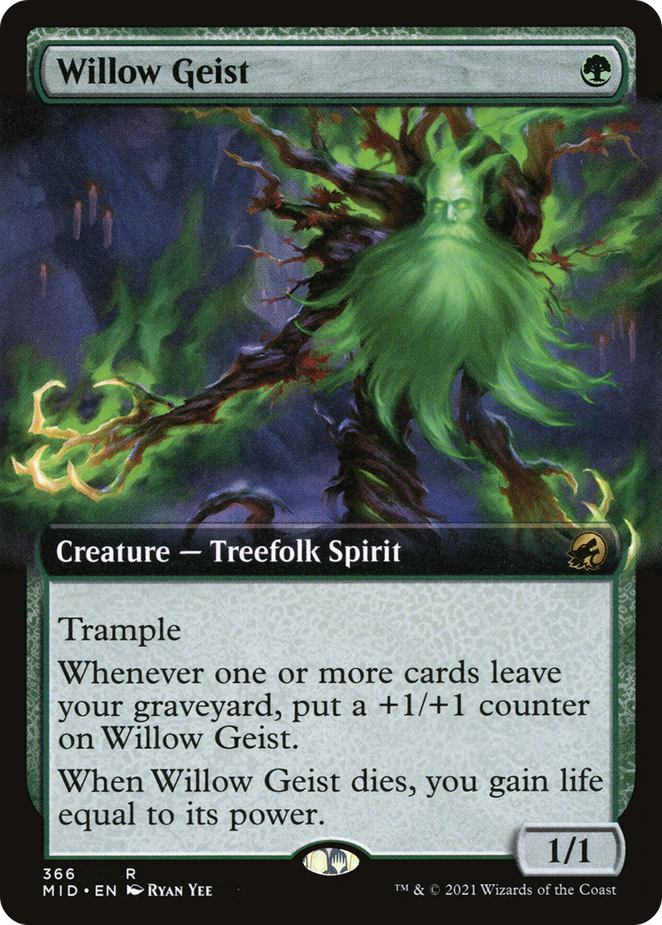 Willow Geist (MID-366) [Innistrad: Midnight Hunt] (Extended Art) Foil MTG Single Wizards of the Coast
