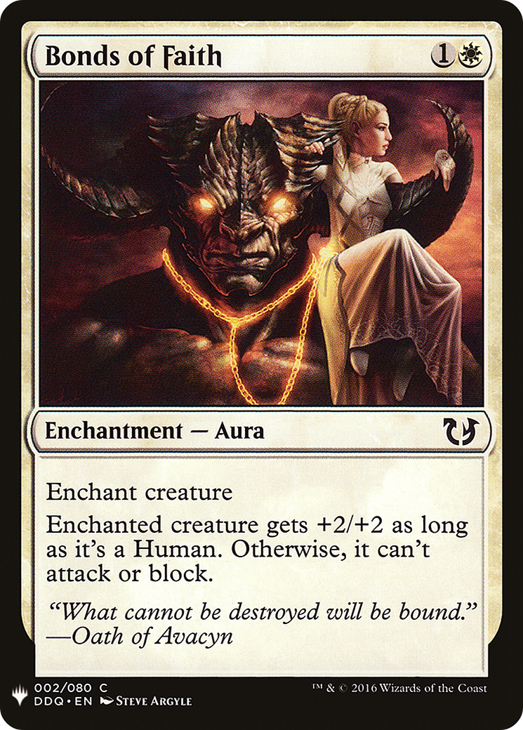 Bonds of Faith (LIST-DDQ-2) [Mystery Booster] The List MTG Single Wizards of the Coast