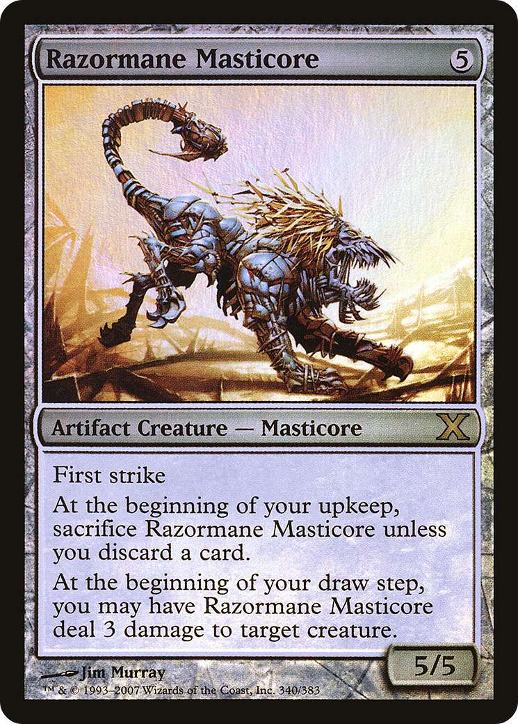 Razormane Masticore (10E-340★) [Tenth Edition] Foil MTG Single Wizards of the Coast