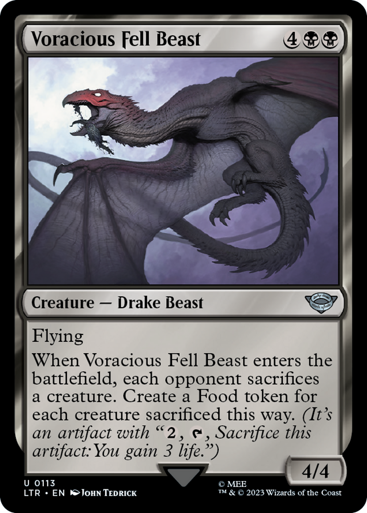 Voracious Fell Beast (LTR-113) [The Lord of the Rings: Tales of Middle-earth] Foil MTG Single Wizards of the Coast