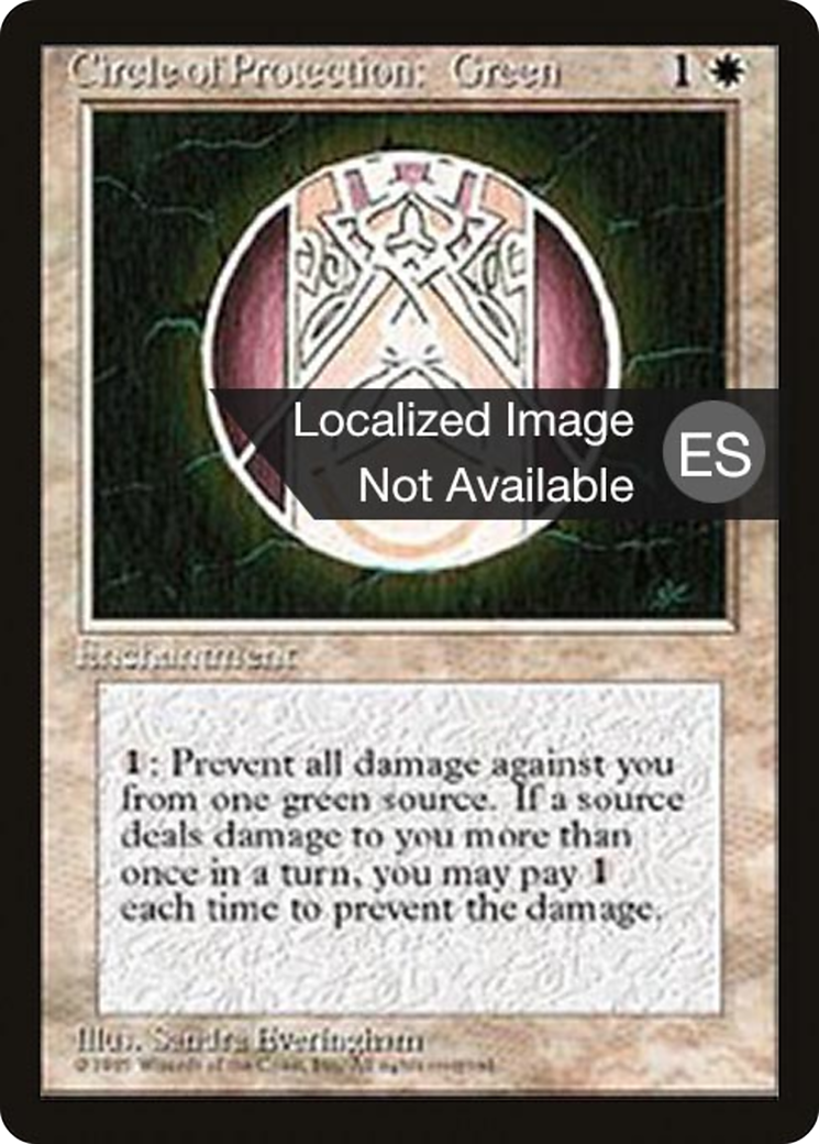 Circle of Protection: Green (4BB-) [Fourth Edition Foreign Black Border] MTG Single Wizards of the Coast