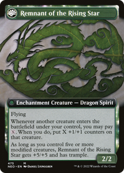 Jugan Defends the Temple // Remnant of the Rising Star (NEO-475) [Kamigawa: Neon Dynasty] (Extended Art) Foil MTG Single Wizards of the Coast