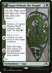 Jugan Defends the Temple // Remnant of the Rising Star (NEO-475) [Kamigawa: Neon Dynasty] (Extended Art) Foil MTG Single Wizards of the Coast