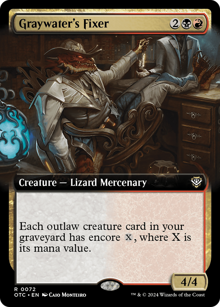 Graywater's Fixer (OTC-072) [Outlaws of Thunder Junction Commander] (Extended Art) MTG Single Wizards of the Coast