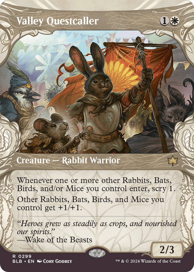Valley Questcaller (BLB-299) [Bloomburrow] (Showcase) (Borderless) Foil MTG Single Wizards of the Coast