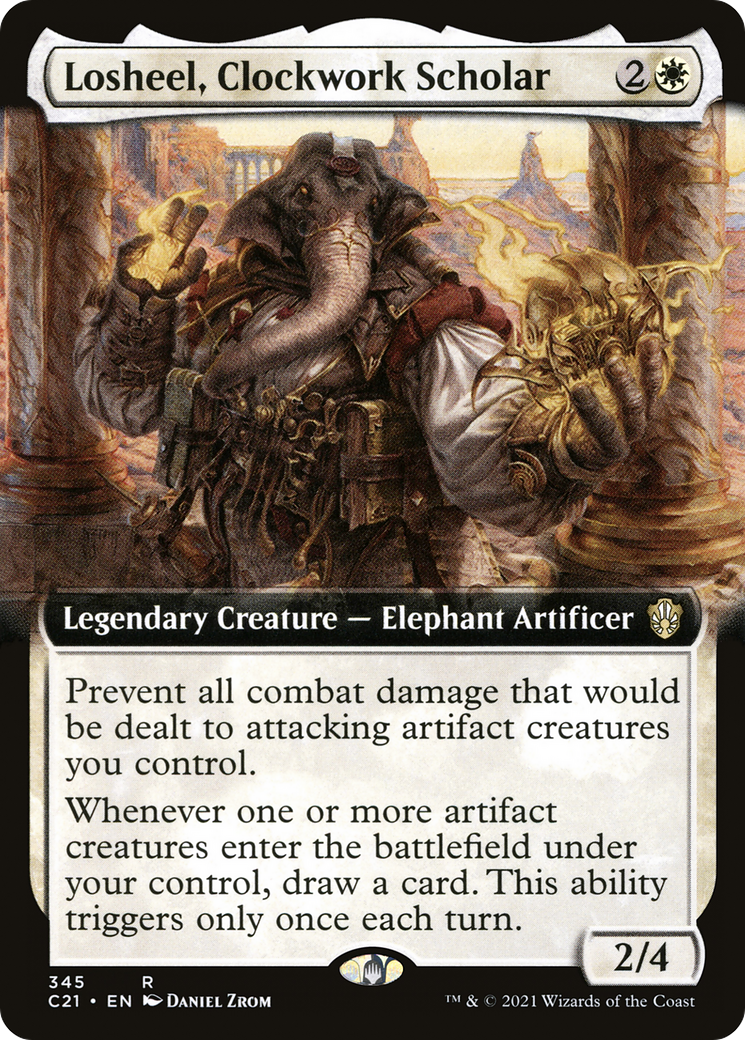 Losheel, Clockwork Scholar (C21-345) [Commander 2021] (Extended Art) MTG Single Wizards of the Coast