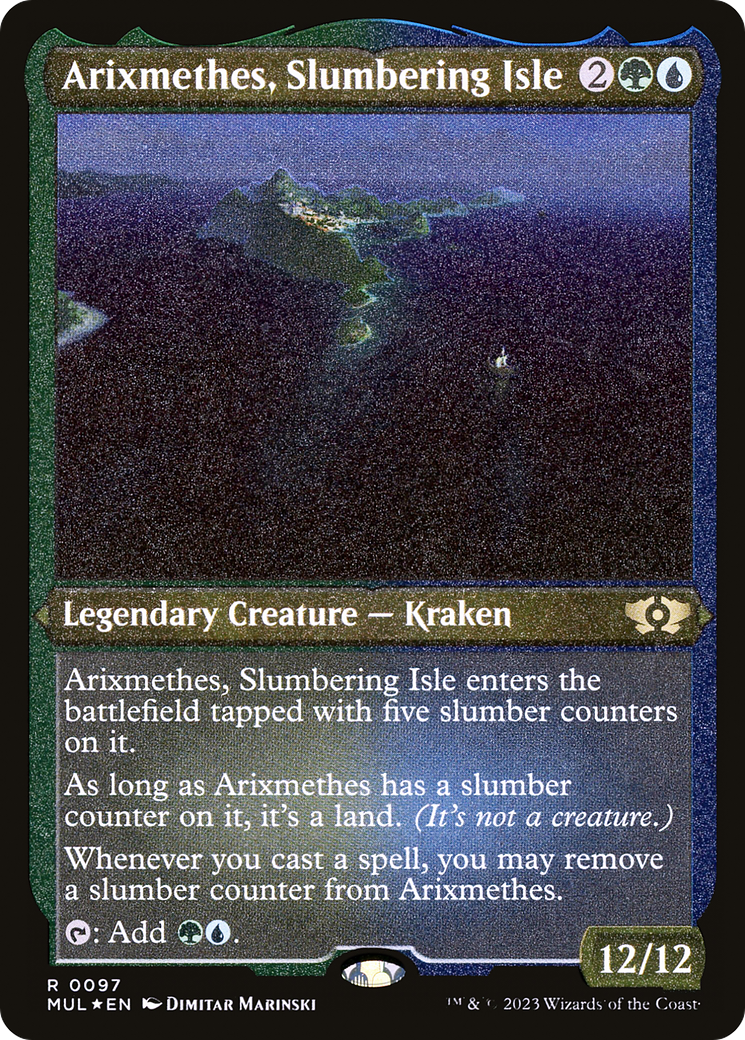 Arixmethes, Slumbering Isle (Foil Etched) (MUL-097) [Multiverse Legends] Foil MTG Single Wizards of the Coast