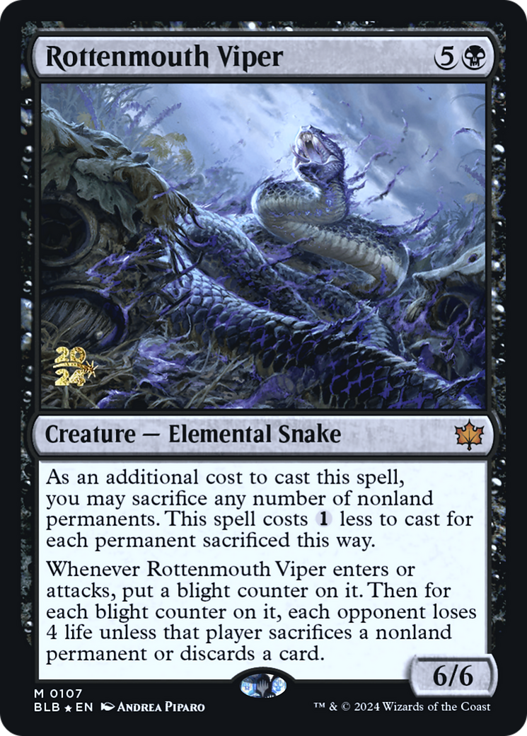 Rottenmouth Viper (PRE-107) [Bloomburrow Promos] Foil MTG Single Wizards of the Coast