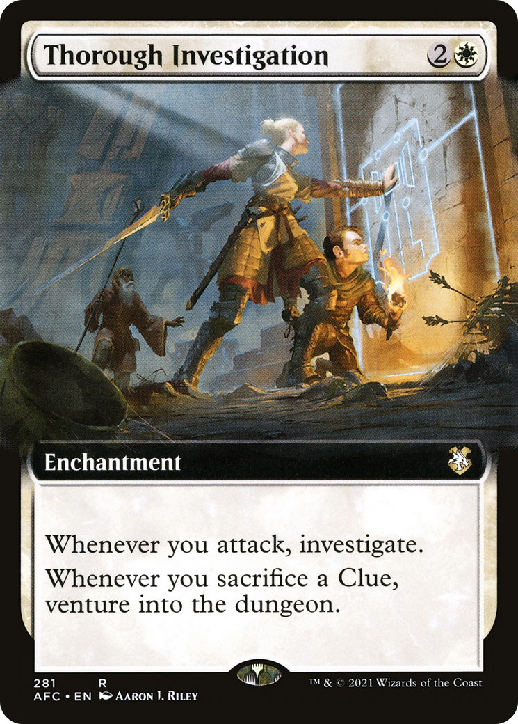 Thorough Investigation (AFC-281) [Forgotten Realms Commander] (Extended Art) MTG Single Wizards of the Coast