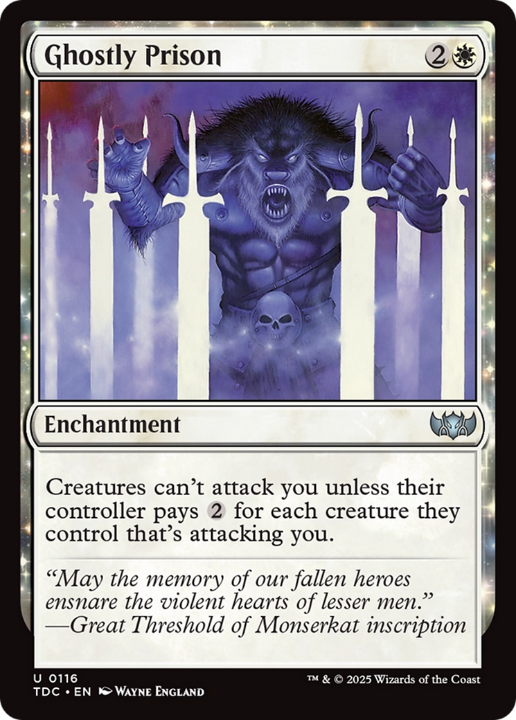 Ghostly Prison (TDC-116) [Commander: Tarkir: Dragonstorm] MTG Single Wizards of the Coast