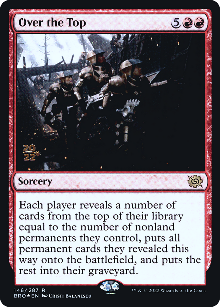 Over the Top (PRE-146S) [The Brothers' War Promos] Foil MTG Single Wizards of the Coast