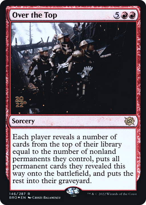 Over the Top (PRE-146S) [The Brothers' War Promos] Foil MTG Single Wizards of the Coast