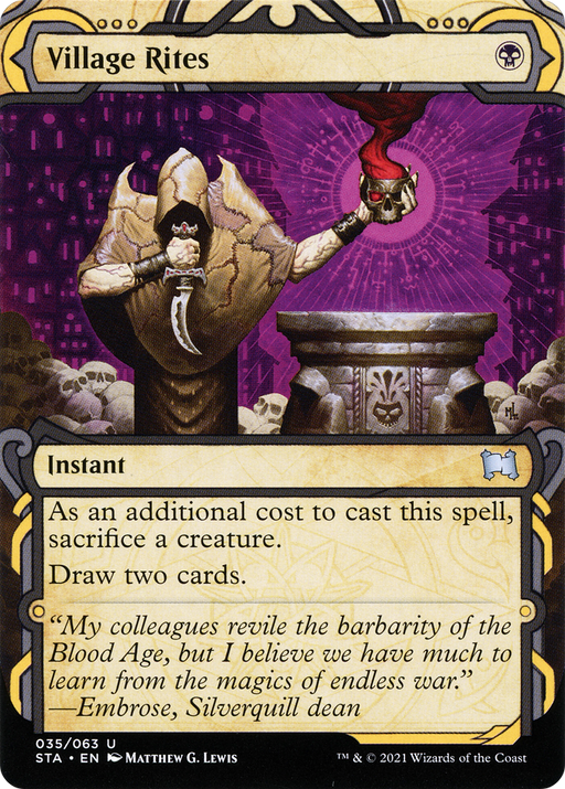 Village Rites (STA-035) [Strixhaven Mystical Archive] (Showcase) (Borderless) Foil MTG Single Wizards of the Coast