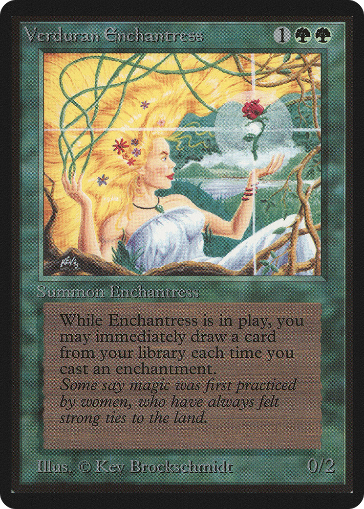 Verduran Enchantress (LEB-223) [Oldschool] Limited Edition Beta MTG Single Wizards of the Coast